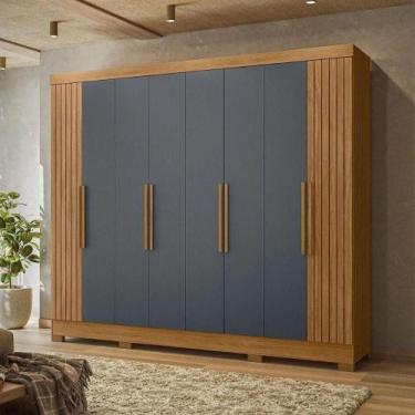 Imagem de Guarda-roupa Casal 8 Portas 4 Gavetas Diplomata Moval Freijo/cinza/fri