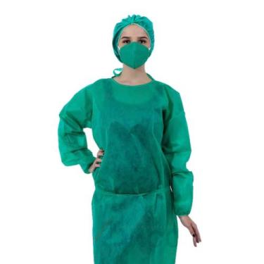 Imagem de Avental Descartável Tnt Verde Manga Longa - 30g - Dejamaro