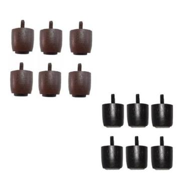 Imagem de Kit 6 Pés JR Para Cama Box Baú Queen Ou King 4cm de Altura Madeira Mac