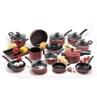 Imagem de Conjunto Panelas 17 Pc Antiaderente Panela Pressão Vermelho - Imperial