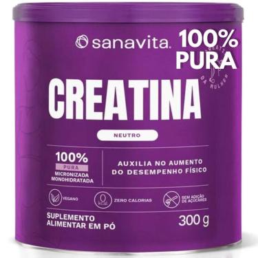 Imagem de Creatina Pura 100 SANAVITA Monohidratada Micronizada O Suplemento da Mulher 300g-Unissex