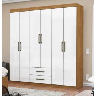 Imagem de Guarda Roupa Áries Sem Espelho Cinamomo/Bco - Carioca Móveis