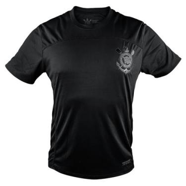 Imagem de Camiseta Corinthians Preta Logo Gel Profissional Timão Cor:PretoTamanh