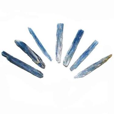 Imagem de 03 Cianita Azul Lamina Bruto Pedra Natural 80 a 100mm Classe B - Crist