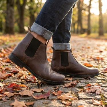 Imagem de Botina Masculina de Couro Legítimo com Solado de Pneu  Ideal para Camp