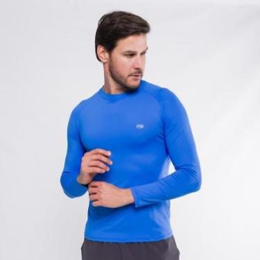 Imagem de Camiseta Manga Longa Poliamida Masculina Marcio May Fitness Ocean Azul Royal-Masculino