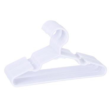 Imagem de Pacote com 20 cabides infantis brancos de 29 cm – cabides de roupas de bebê para bebês e crianças, cabides infantis de plástico durável para armário, calças, casacos, saias (antiderrapantes