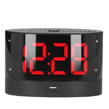 Imagem de Despertador Digital com Carregamento USB 3 Modos de Vibração 2 Display LED Função Predefinição e Ajuste Brilho Ilimitado