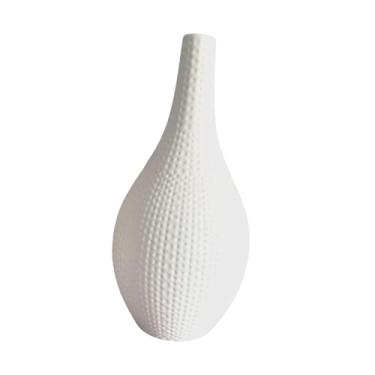 Imagem de FLCPJGV Vaso de Flores de Mesa Decorativo para Arranjo de Flores Secas, Vaso de Cerâmica Imitando Cerâmica para Prateleira, Sala de Estar Ou Escritório, Branco, Tamanho real