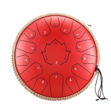 Imagem de 33 cm, 15 notas, língua de aço, tom C, tambor etéreo, percussão, instrumentos musicais de aço (vermelho)