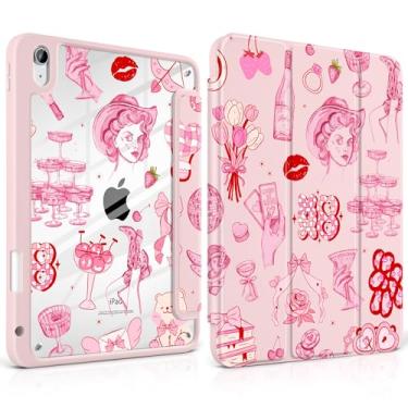 Imagem de Yebiseven Capa para iPad A16 11ª geração 11 polegadas 2025, iPad 10ª geração 11 polegadas 2022 - [suporte de lápis embutido], traseira rígida transparente à prova de choque, suporte de três dobras