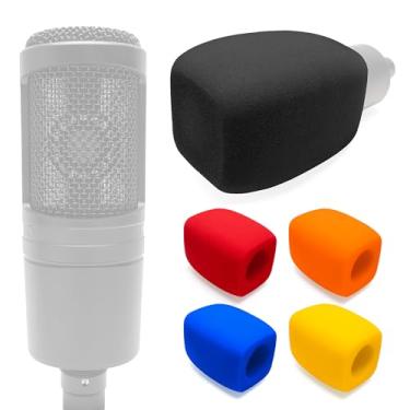 Imagem de Voarmaks Capa de microfone de espuma de para-brisas AT2020 compatível com Audio-Technica AT2020 AT2035 AT2040 AT2050 ATR2500 ATR2500X AT4040 AT4033A AT4050 BP40, 1 peça de filtro pop de microfone