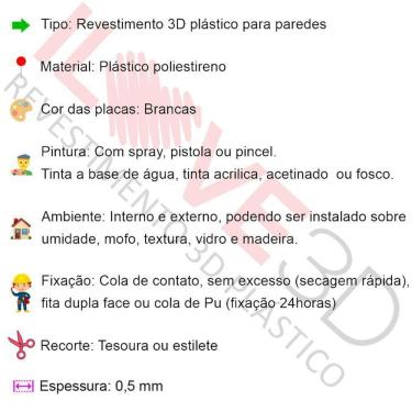 Imagem de 28 Placas Decorativas 3D Revestimentos Paredes 0,5Mm Ripado