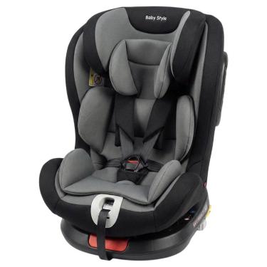 Imagem de Cadeira Auto Bebê 0 A 36kg Isofix Rotação 360 Graus Cinza Cadeirinha Carro Giratória Grupos 0 1 2 3 Tecido Confortável