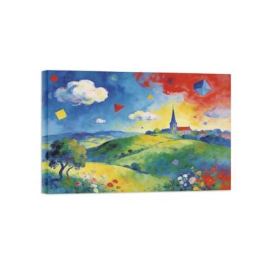 Imagem de Impressão em tela de parede de paisagem - flores de montanha - pintura de decoração - imagens para sala de estar pronta para pendurar tela emoldurada 30x45cm12x18in