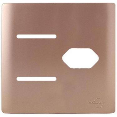 Imagem de Placa Para 2 Interruptores + Tomada 4X4 - Novara Ouro Rose