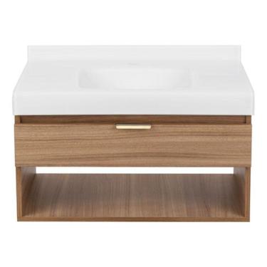 Imagem de Kit Gabinete Para Banheiro Com Cuba Aurora 70X40X48 Cm