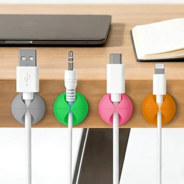 Imagem de 12 peças de clipes de cabo, organizador de cabos adesivos, suporte de carregador para mesa de cabeceira, telefone de carro (MIX1)