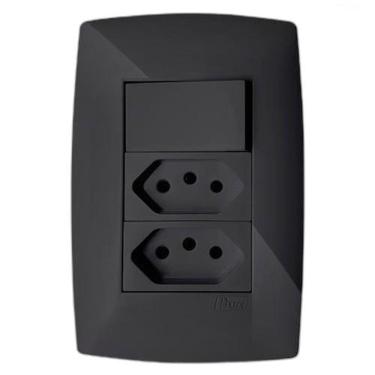 Imagem de Cj Simples + Tomada Dupla 20A 4X2 - Blux Home Grafite