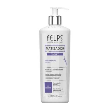 Imagem de Máscara Matizadora Violet Efeito Pérola F3lps Color Magic Clay 4K Profissional Desamareladora Cabelo Loiro Grisalho Platinado Global 500ml