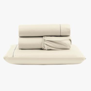 Imagem de Jogo de Lençol Peletizado 400 Fios Solteiro 3 Peças Casa - Hotel - Pousada Barato - Palha