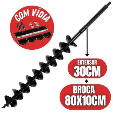 Imagem de Broca Para Perfurador De Solo 80x10cm Com Espiral Duplo