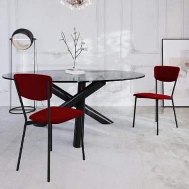 Imagem de Cadeira Vintage Retrô Fixa C-4 Pés 425 X 505 X 830 Mm C-2 Un. Cy.vml.vin Vermelho Vinho City