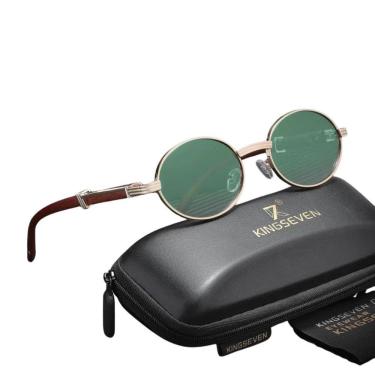 Imagem de Óculos De Sol Redondo Estilo John Lennon Kingseven 841 Verde