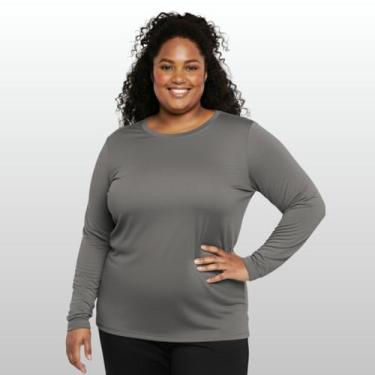 Imagem de Camisa Térmica Feminina Plus Size Manga Longa Proteção UV 50+ Frio e C