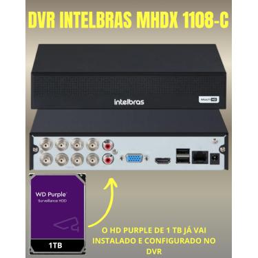 Imagem de Kit 5 Câmeras Full Color C/Áudio Dvr Intelbras 8ch 1TB Purple
