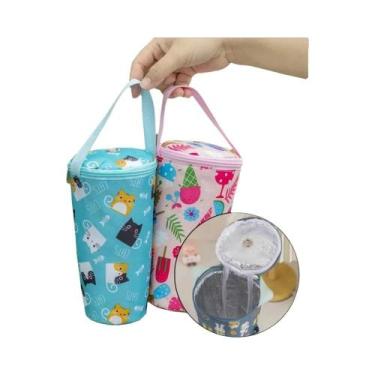 Imagem de Bolsa Térmica Portátil Para Chá Com Leite, Capa Isolada Para Copo, Bol