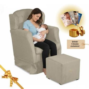 Imagem de Kit Poltrona Amamentação Balanço Puff Confortável Ebooks Exclusivos - 