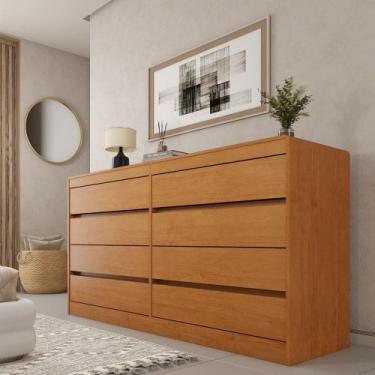 Imagem de Cômoda ísis 8 Gavetas 100% Mdf 15mm Cinamomo - Pnr Móveis, Marrom