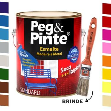 Imagem de Tinta Esmalte Peg e Pinte para Ferro e Metal 900ml - Eucatex, Preto Br
