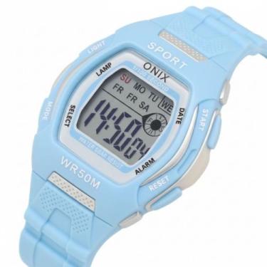 Imagem de Relógio Feminino Onix Digital IT697 Azul Esportivo  Cronômetro, Alarme