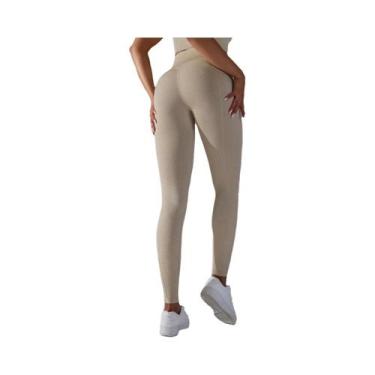 Imagem de Calças De Yoga Sem Costura De Cintura Alta Para Mulheres, Leggings De 