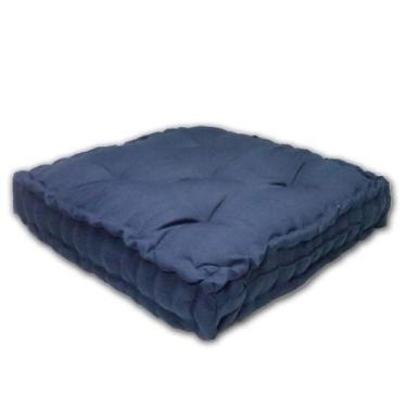 Imagem de Almofada Turca Futon Cadeiras Bancos Áreas 60x60 Cm Azul Marinho - De 