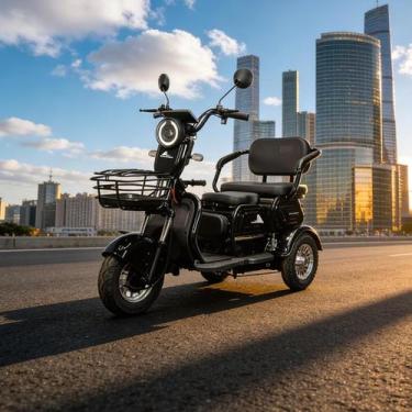 Imagem de Triciclo Elétrico 3 Lugares WeHawk WXT03 800W Lítio 48V, Preto