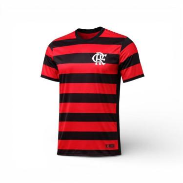 Imagem de Camisa Flamengo Masculina Rubro Negro Com Escudo Em Tpu-Masculino