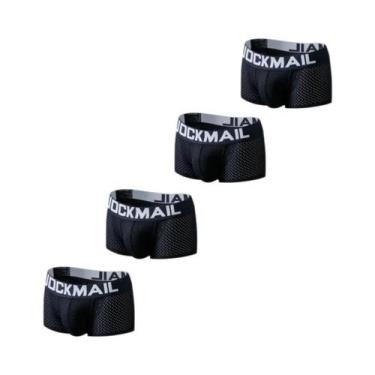 Imagem de Cuecas Boxer Masculinas Em Malha Respirável, Pacote Com 4 Peças, Jockm