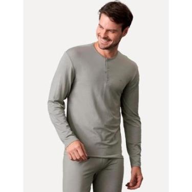 Imagem de Pijama Calvin Klein Masculino Calça Modal CK Logo Cinza-Masculino