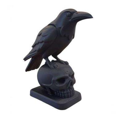Imagem de Kit 02 Estatuas Corvo Na Caveira - Decoração Ocultismo Em Impressão 3d
