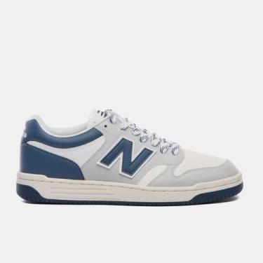 Imagem de Tênis New Balance 480 Low - Masculino, Cinzamarinhobranco, 40 BR