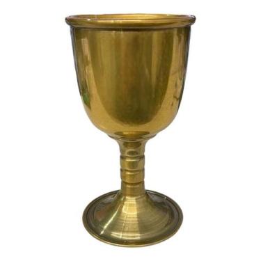 Imagem de Cálice Para Ritual em Alumínio Pintado Dourado 14cm 200 ml - Lua Místi