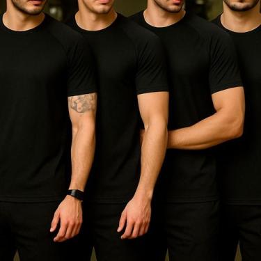 Imagem de Kit 4 Camisetas Fit Masculina Academia Treino Corrida Treino Básica Li