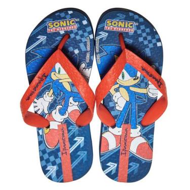 Imagem de Chinelo Infantil Grendene Ipanema Sonic Race Menino, Vermelho, Azul, 2