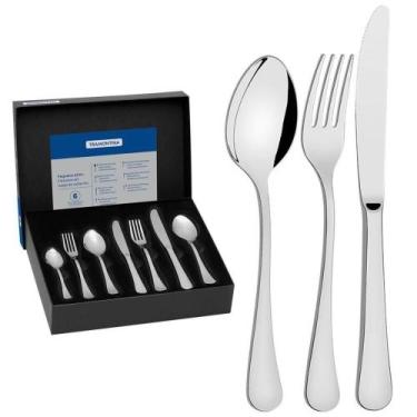 Imagem de Faqueiro Tramontina Zurique Em Aço Inox Facas De Mesa Forjadas Acabame