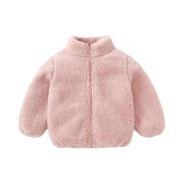 Imagem de Jaqueta De Pelúcia Para Meninos E Meninas, Outono Inverno, Cor Sólida,