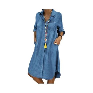 Imagem de Vestido Feminino Retrô Preto De Manga Longa Estilo Cowboy Elegante E M