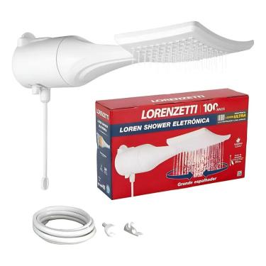 Imagem de Kit Chuveiro Ducha Eletronic Lorenshower 127/220v Lorenzetti Branco 127v 5.5 Kw
